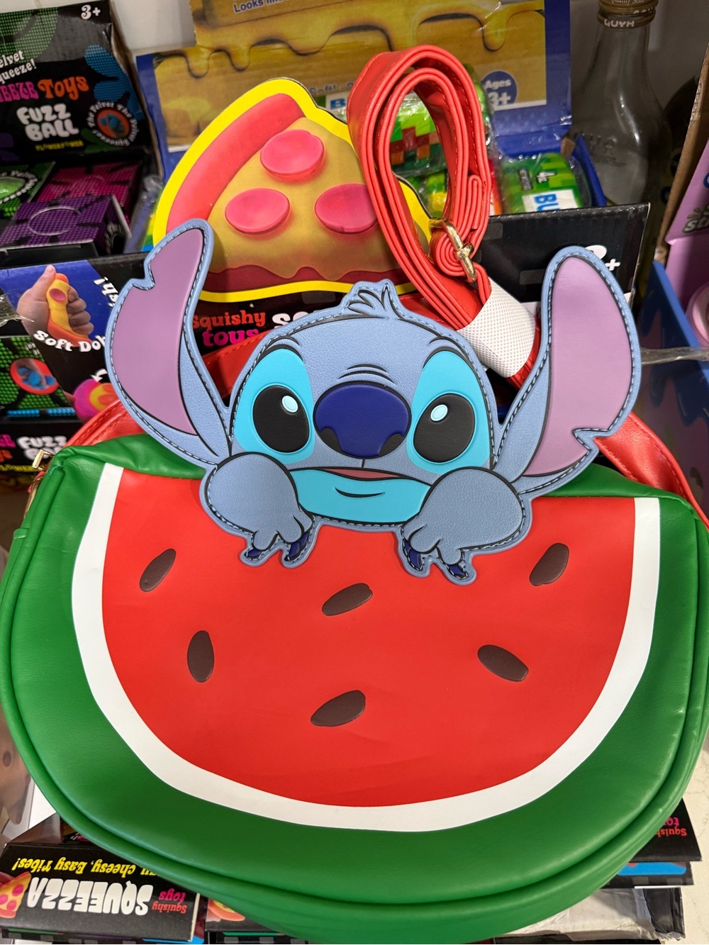 Stitch Watermelon Crossbody Bag - Red, Green, Blue